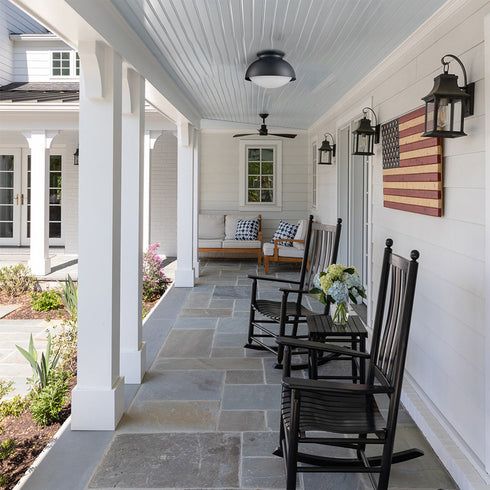 Black Glass Ceiling Light Flush Mount Fixture